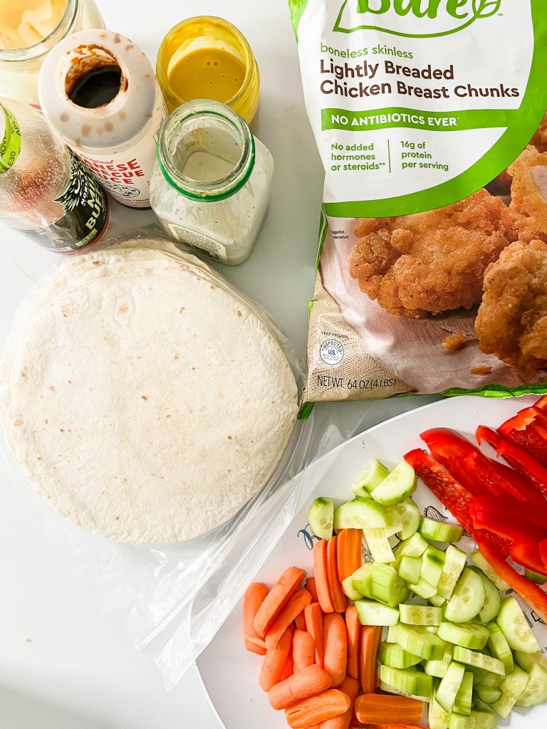 Costco Bare Breaded Chicken Wrap Meal Idea - photo