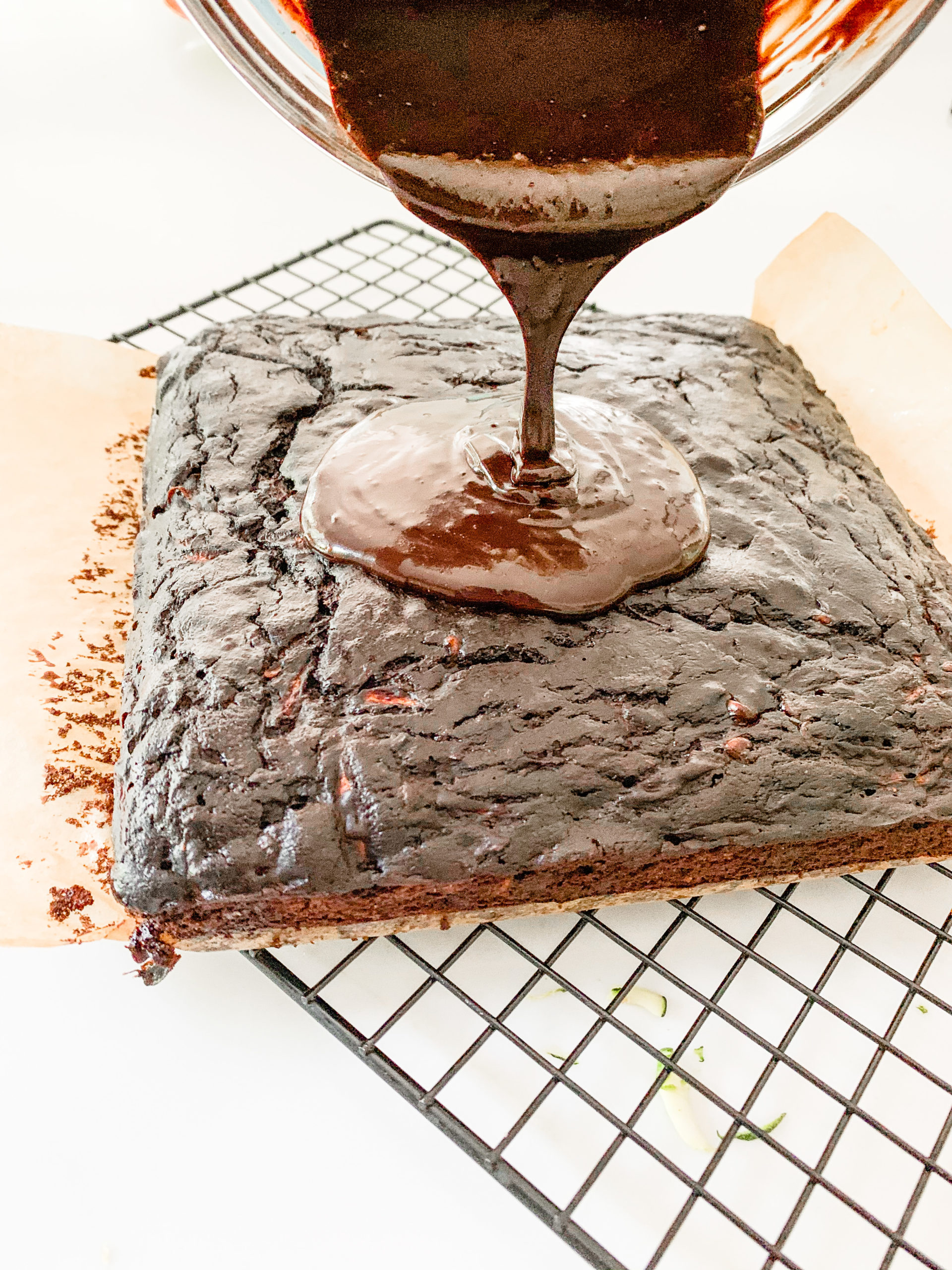 Healthy Chocolate Zucchini Cake with 3 Ingredient Chocolate Frosting - Photo