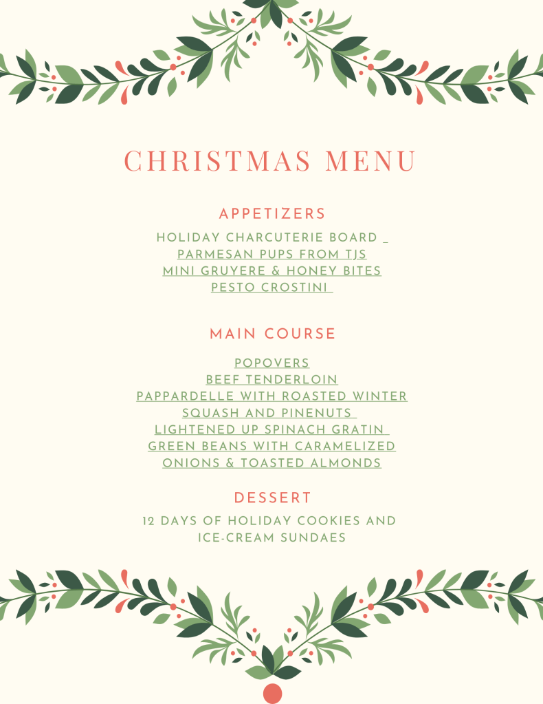 2022 Christmas Menu - photo