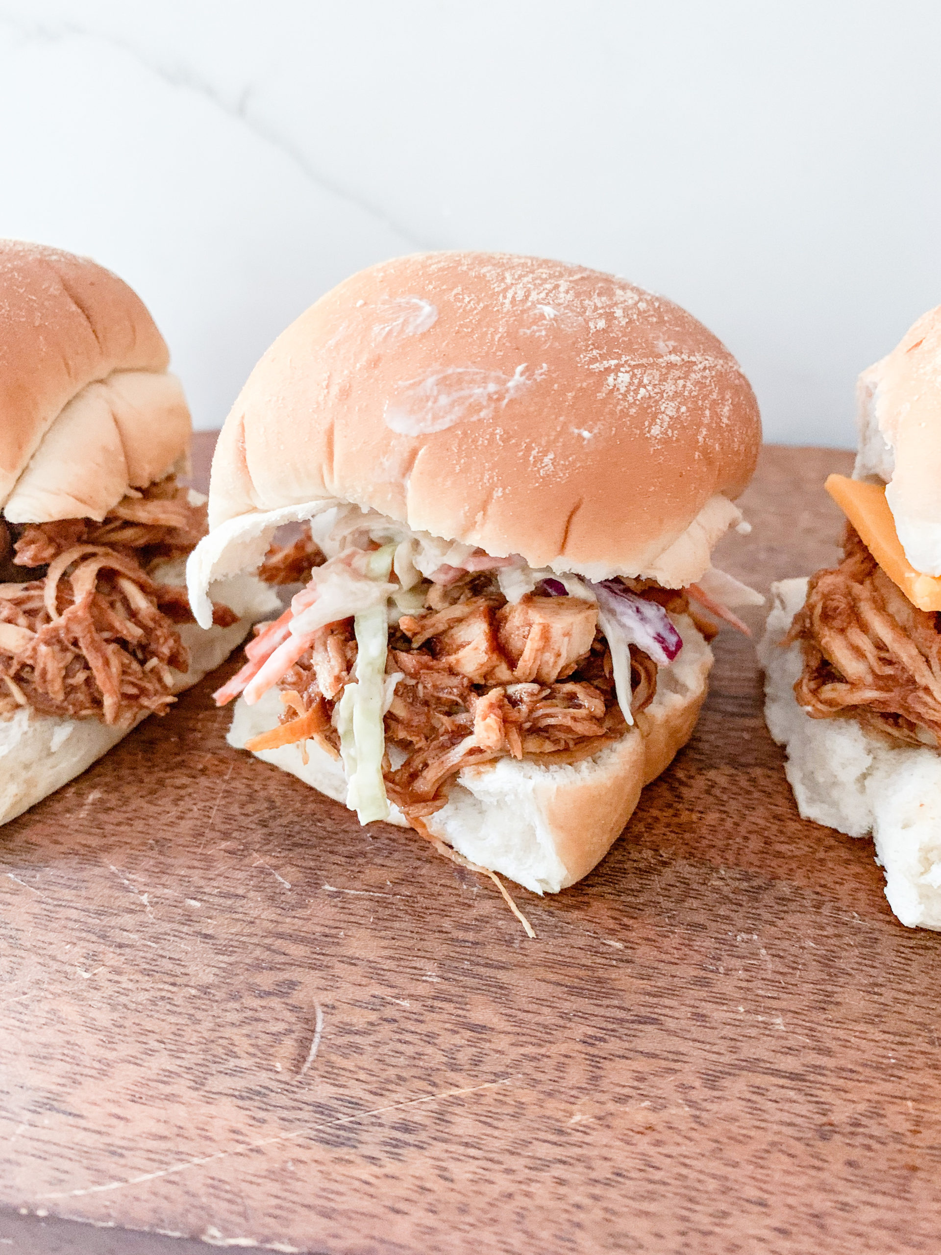 3 Ingredient Slow Cooker BBQ Chicken Sliders - Photo