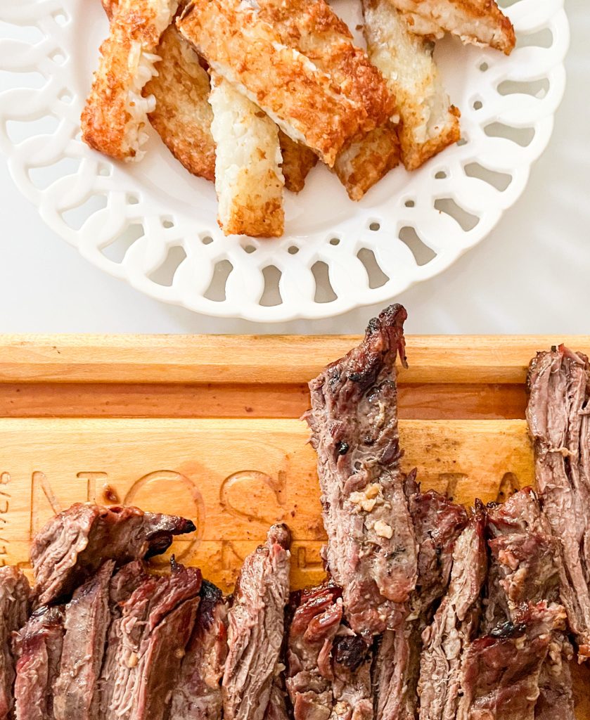Steak with Trader Joe's Air Fryer Hash Browns - Photo