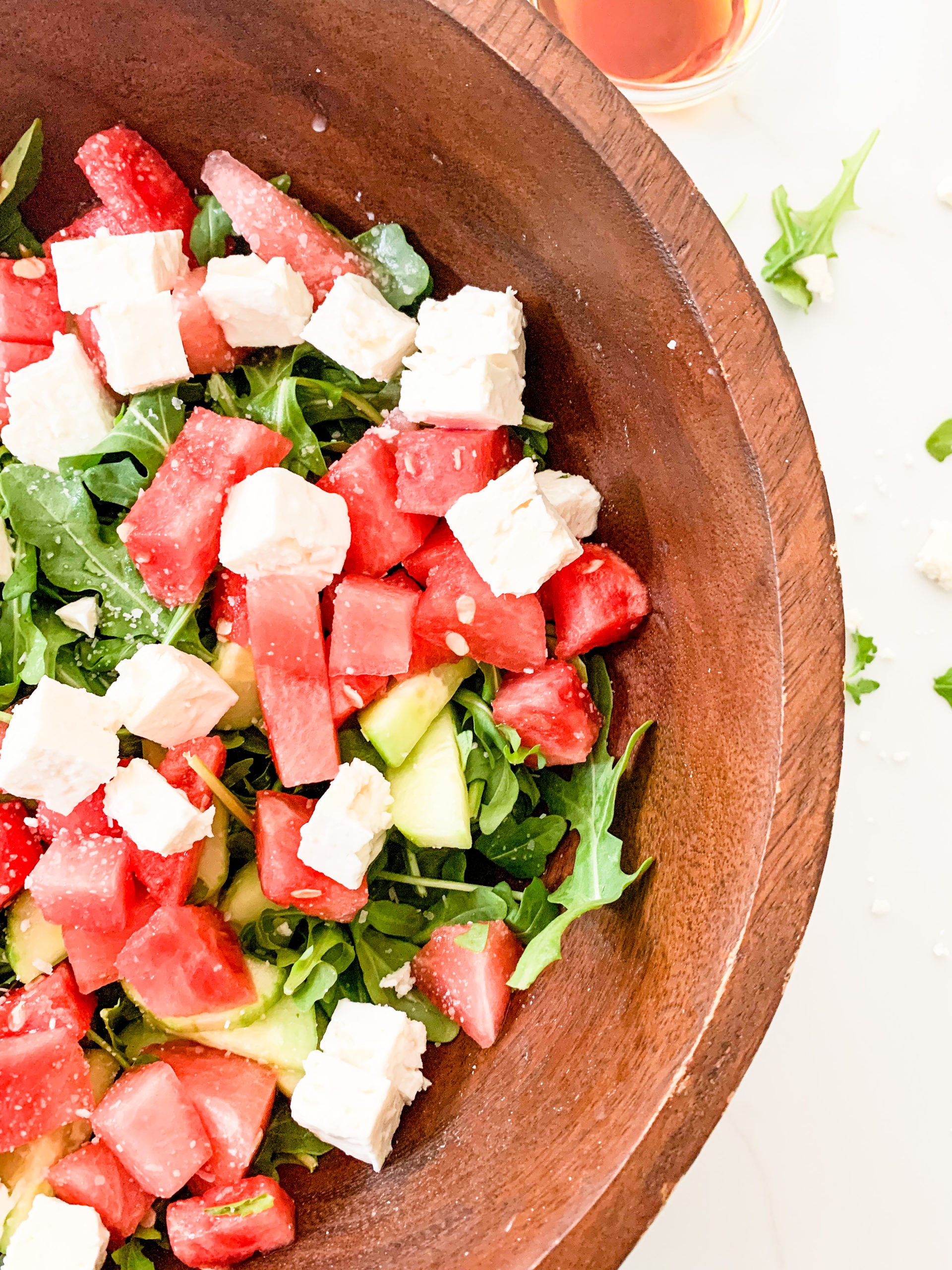 Watermelon Arugula Salad with Feta and Cucumbers - Photo