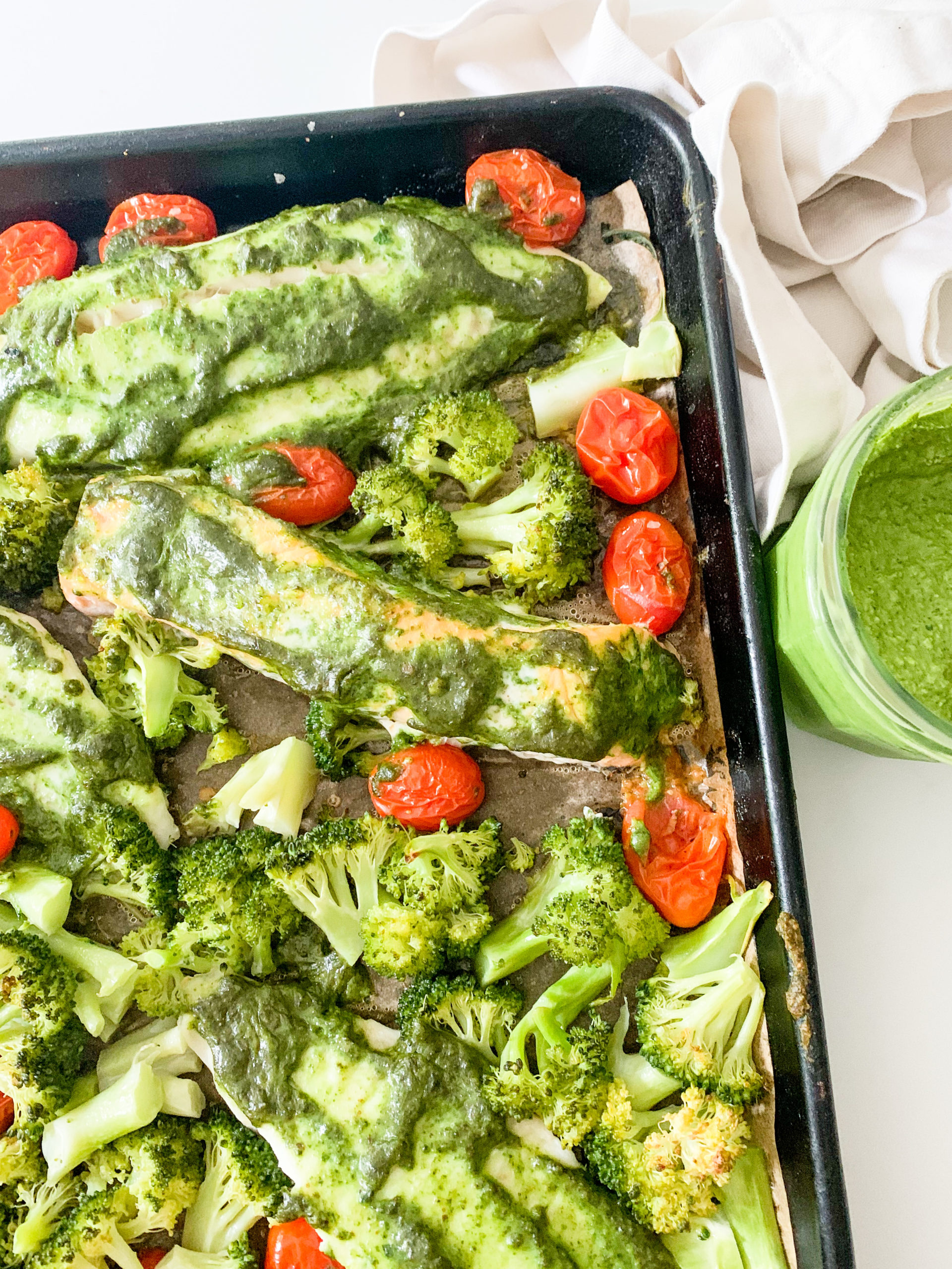 Sheet Pan Pesto Salmon and Veggies Dinner - photo