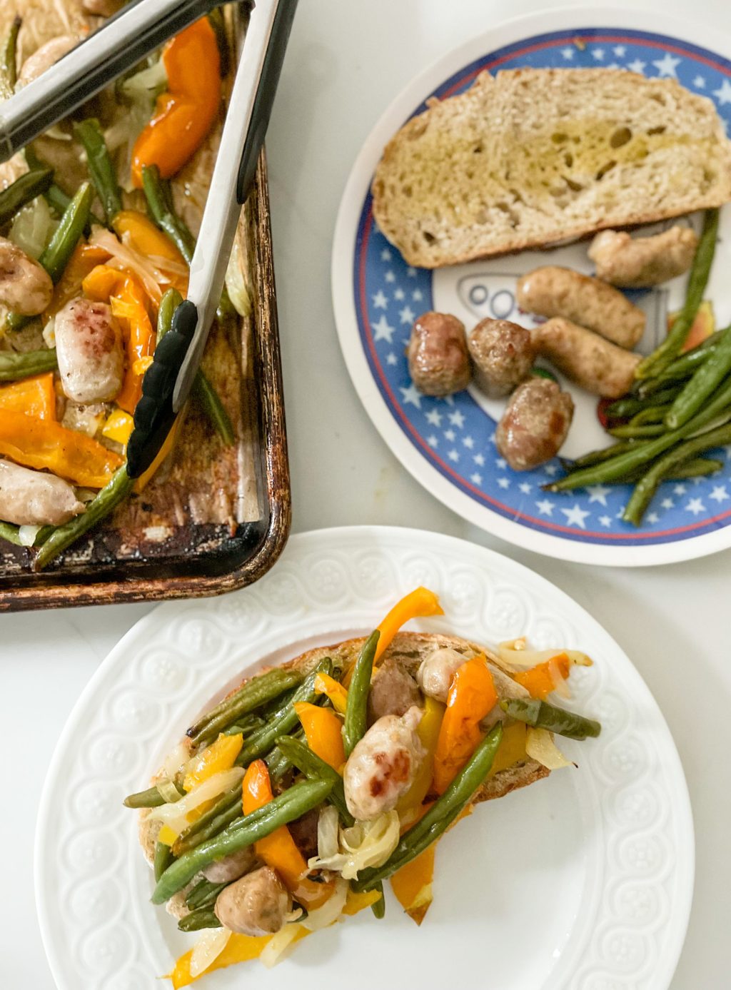 Sheet Pan Chicken Sausage & Veggies with Sourdough - photo
