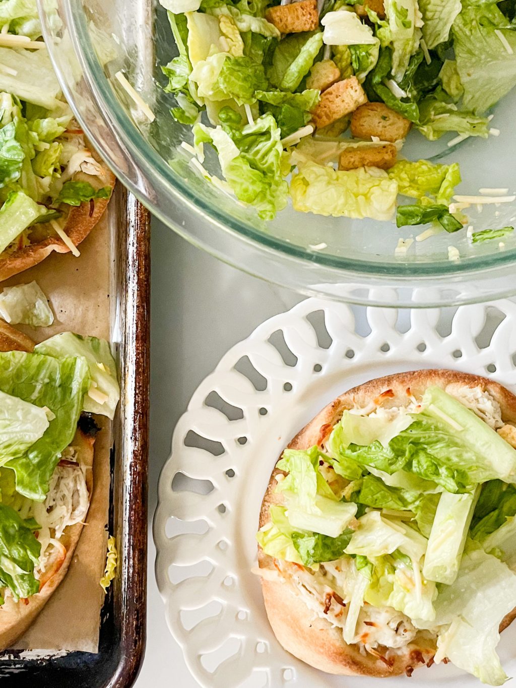 Easy Chicken Caesar Flatbreads