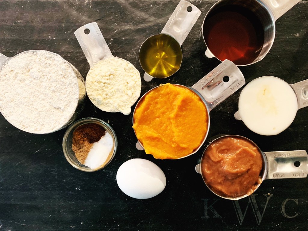 One Bowl Butternut Squash Applesauce muffins ingredients - photo
