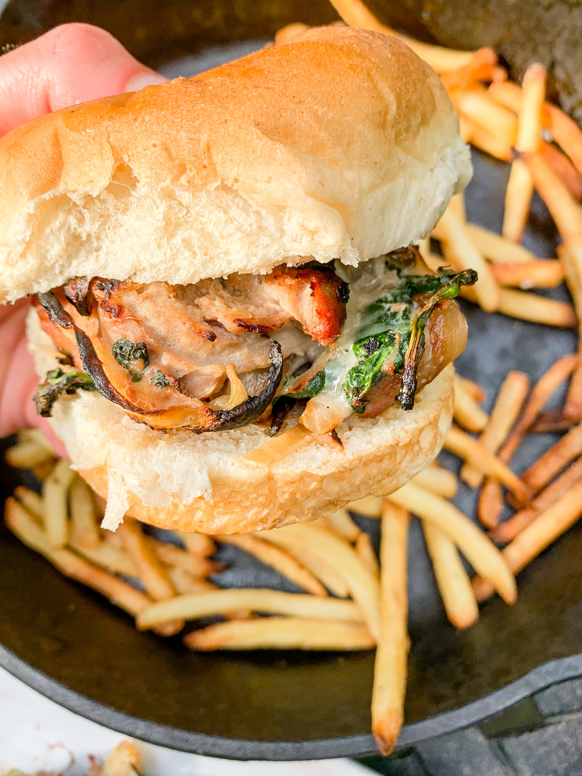 Grilled Turkey Burgers with Spinach and Onions - Photo