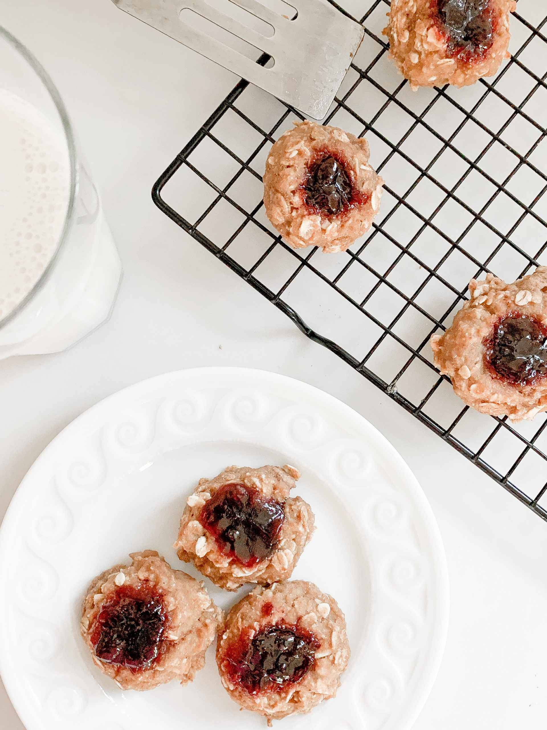 Peanut Butter and Jelly Breakfast Thumbprint Cookies - photo