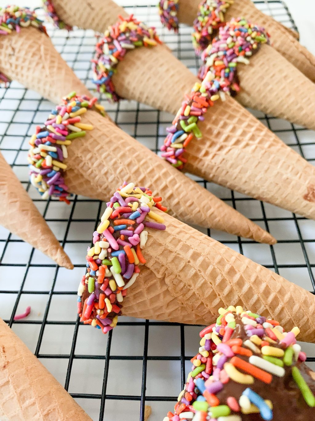 Chocolate Dipped Ice Cream Cones - Photo