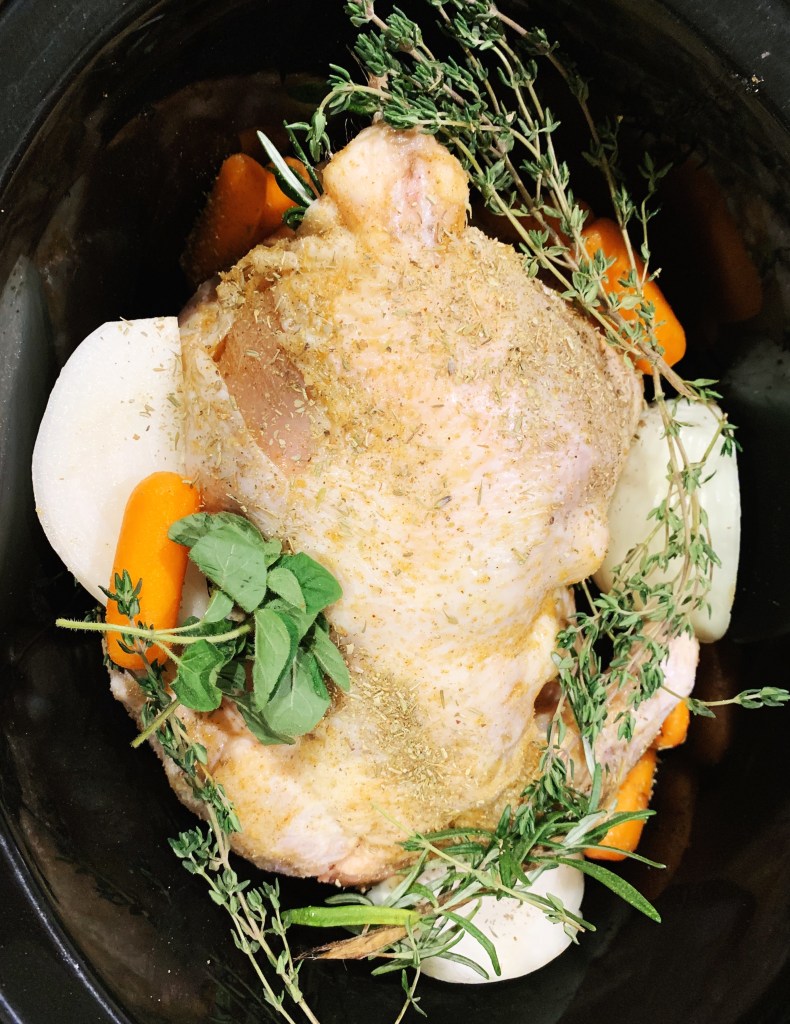 Garlic and Herb Slow Cooker Whole Chicken - photo