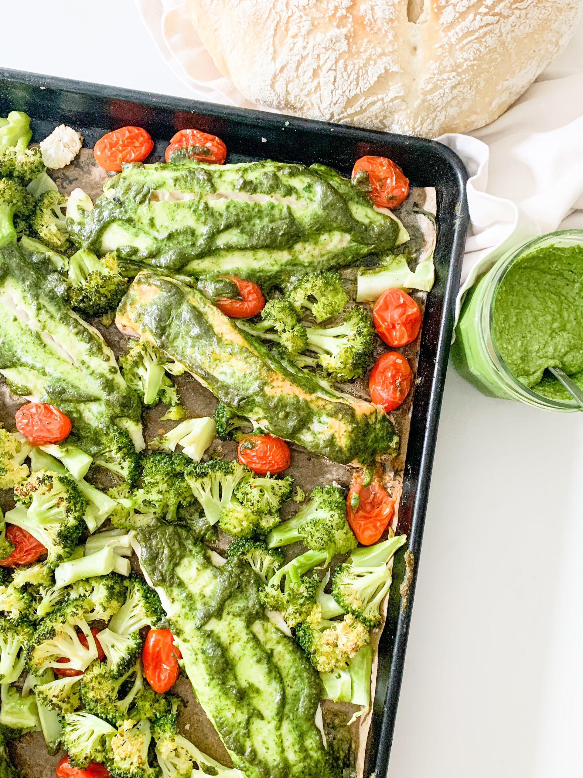 Sheet Pan Pesto Tilapia & Veggies Dinner - Photo