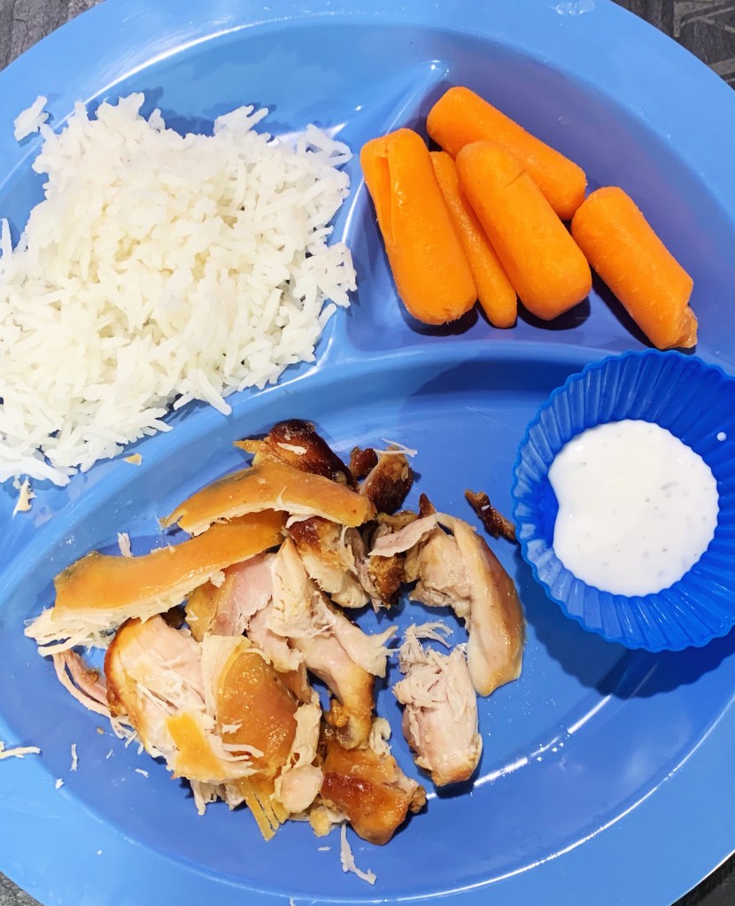 Kids Plate from 4 Ingredient Slow Cooker Chicken
