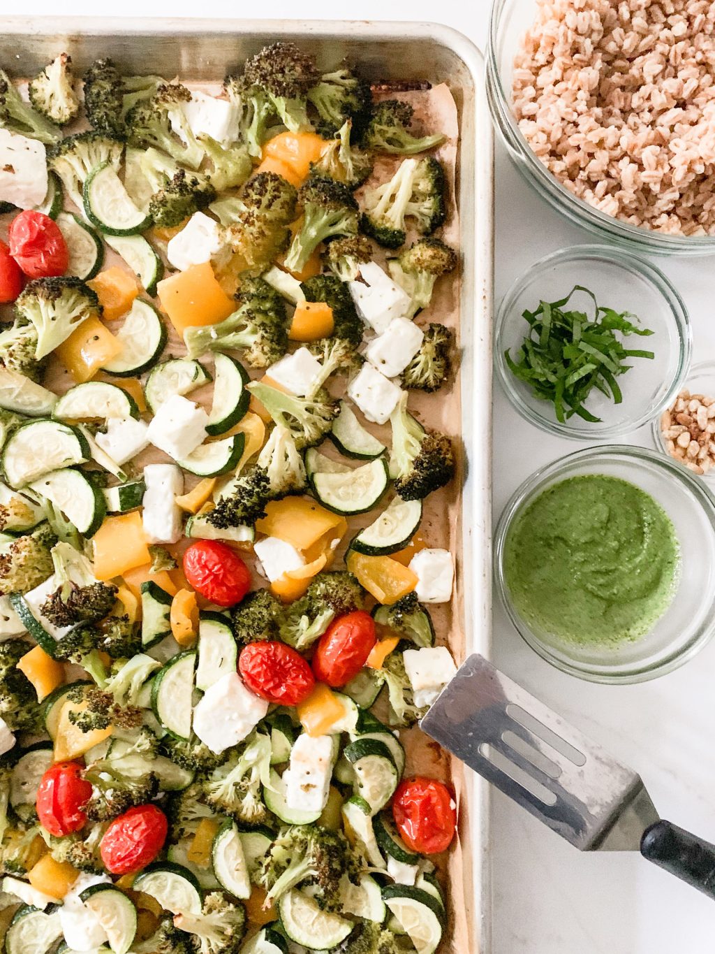 Sheet Pan Baked Feta and Vegetables - Photo