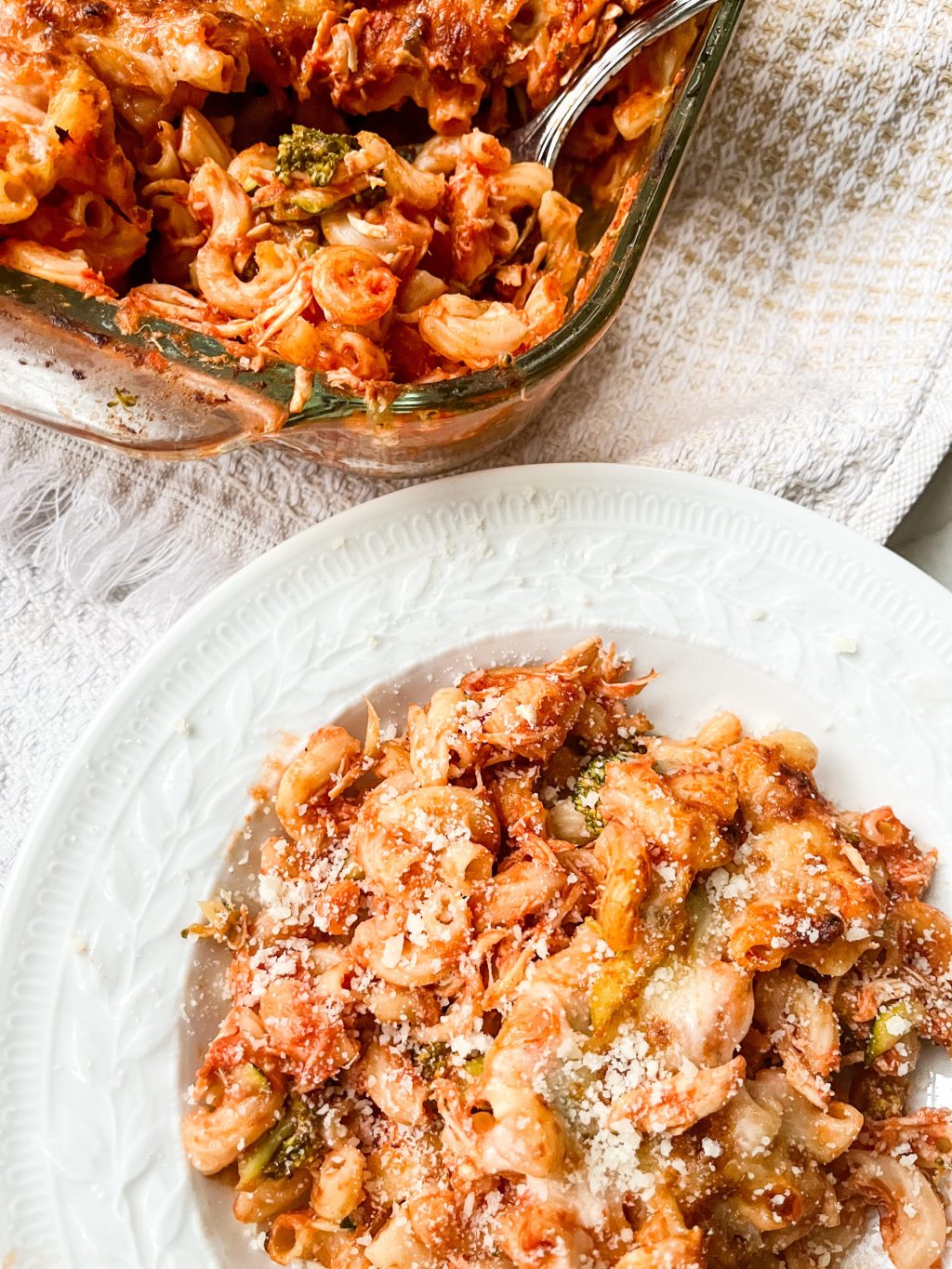 Quick & Easy No Boil Pasta Bake Recipe with Shredded Chicken and Veggies - Photo