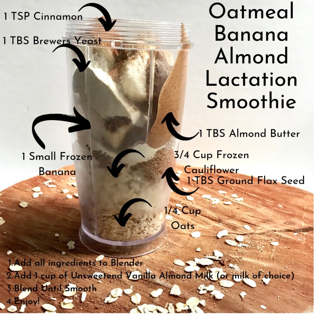 Oatmeal Banana Almond Lactation Smoothie