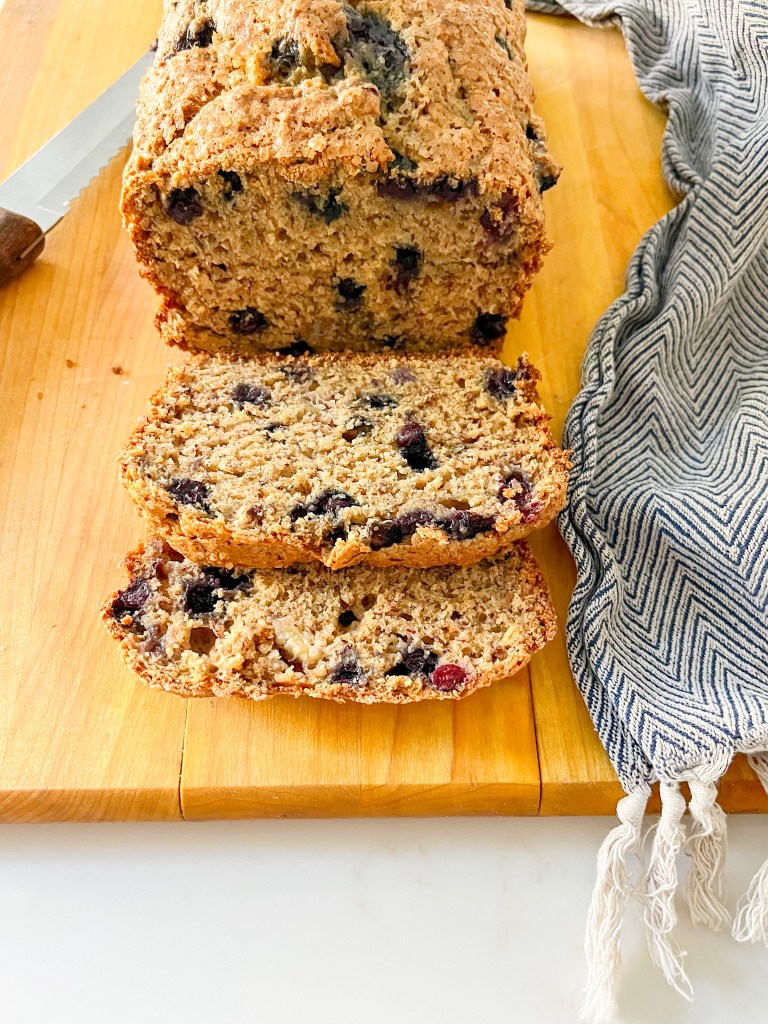 Lightened Up Blueberry Banana Bread - Photo