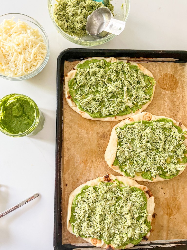 Pesto Chicken Naan Flatbreads - photo